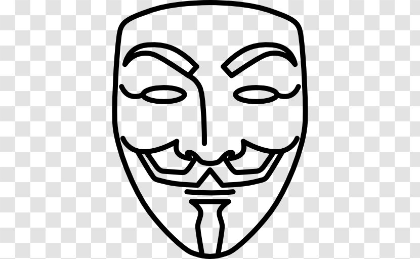 V For Vendetta Guy Fawkes Mask Drawing - Peter Creedy - Line Art Transparent PNG