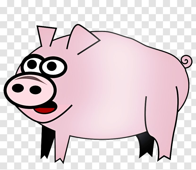 Pig Cartoon - Pink - Boar Livestock Transparent PNG