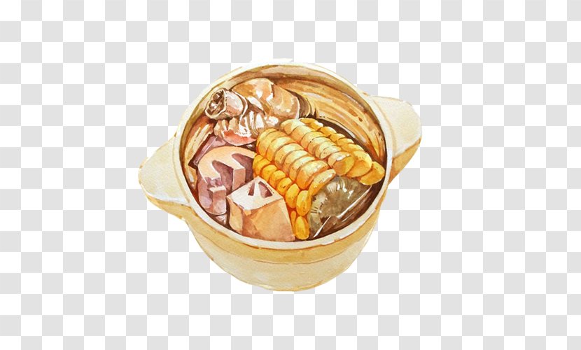Corn Soup Stew Pork Ribs Maize - Commodity - Mushroom Hand Painting Transparent PNG