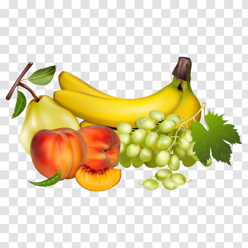 Fruit Banana Grape Clip Art - Apple - Peaches Transparent PNG