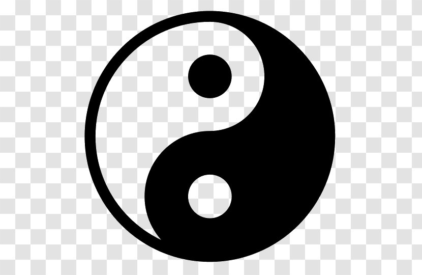 Yin And Yang Symbol Chinese Cuisine Clip Art - Black White Transparent PNG