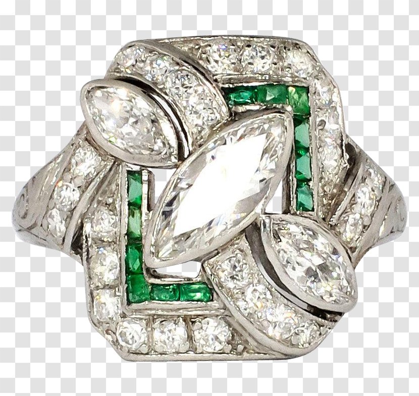 Emerald Ring Silver Bling-bling Jewellery - Diamond Transparent PNG