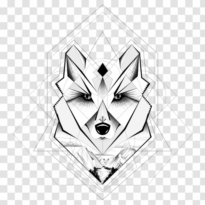 Geometry Drawing Gray Wolf Geometric Mean Line - Progression - Background Transparent PNG
