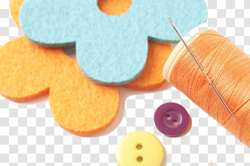 Sewing Needle Button - Material - Flowers And Thread High-definition Deduction Transparent PNG