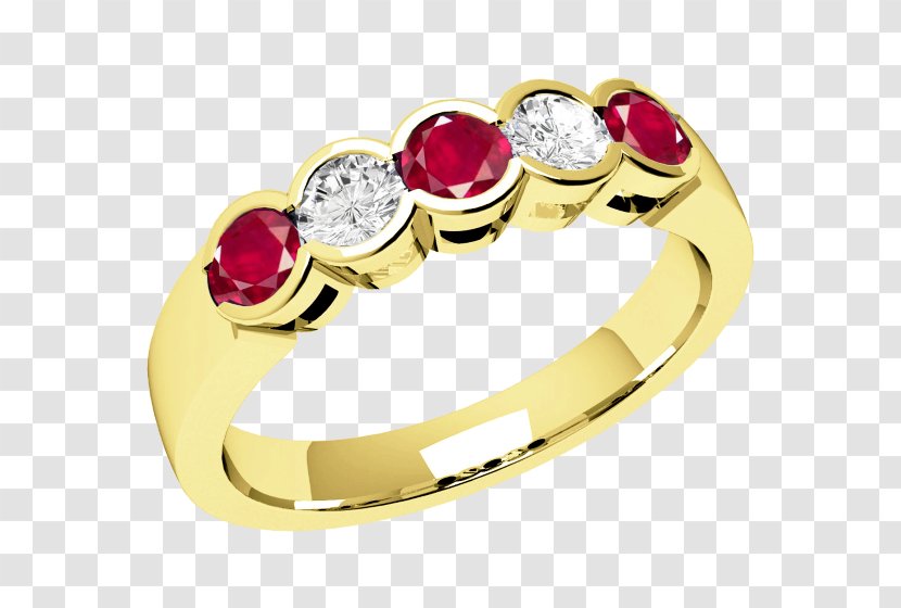 Ruby Ring Diamond Gold Brilliant - Colored Transparent PNG