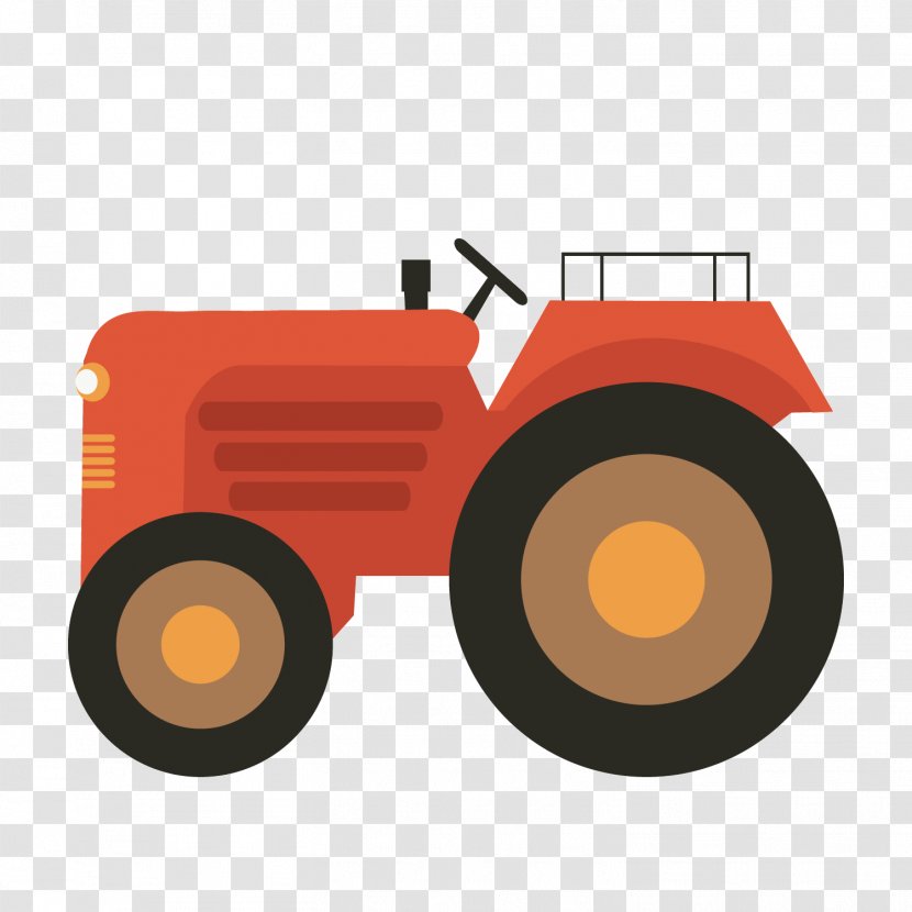 Tractor Farm Agriculture Clip Art - Agricultural Machinery - Red Transparent PNG