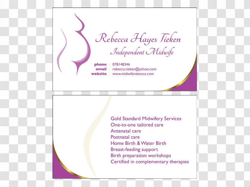 Midwife Business Cards Visiting Card Logo - Violet - Modern Design Transparent PNG