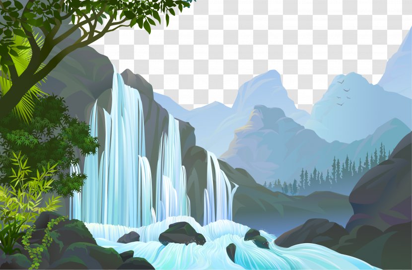 Jungle Landscape - Ecosystem - Nature Waterfalls Transparent PNG