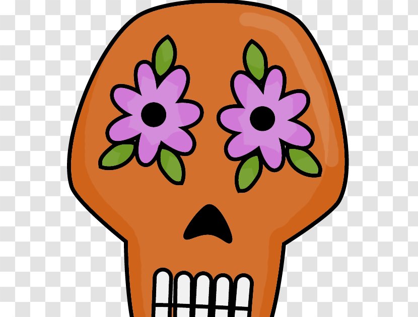 Nose Face Smile Clip Art - Yellow - Day Of The Dead Transparent PNG