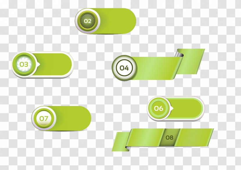 Button Icon - Infographic - Green Label Transparent PNG