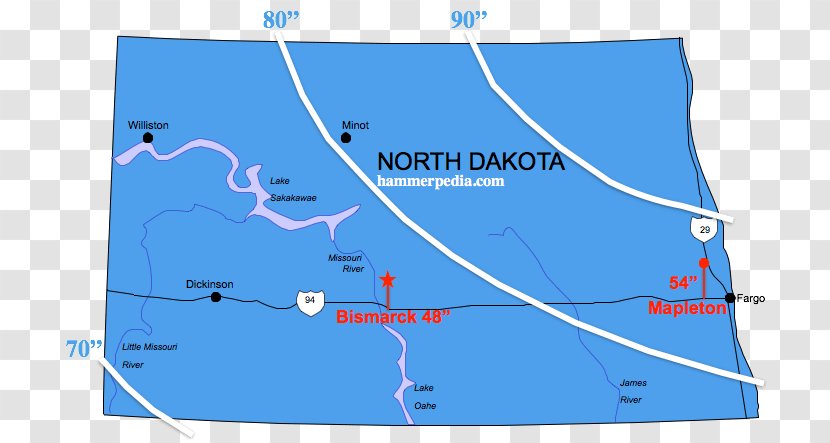 Minot Frost Line Map Bismarck Faith - Mapleton - North Dakota Transparent PNG