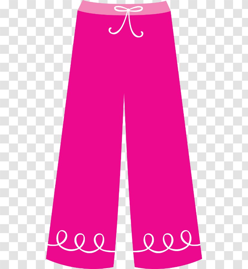 Pink Pants Clip Art Christmas Clothing - Pajamas - Shorts Silhouette Transparent PNG