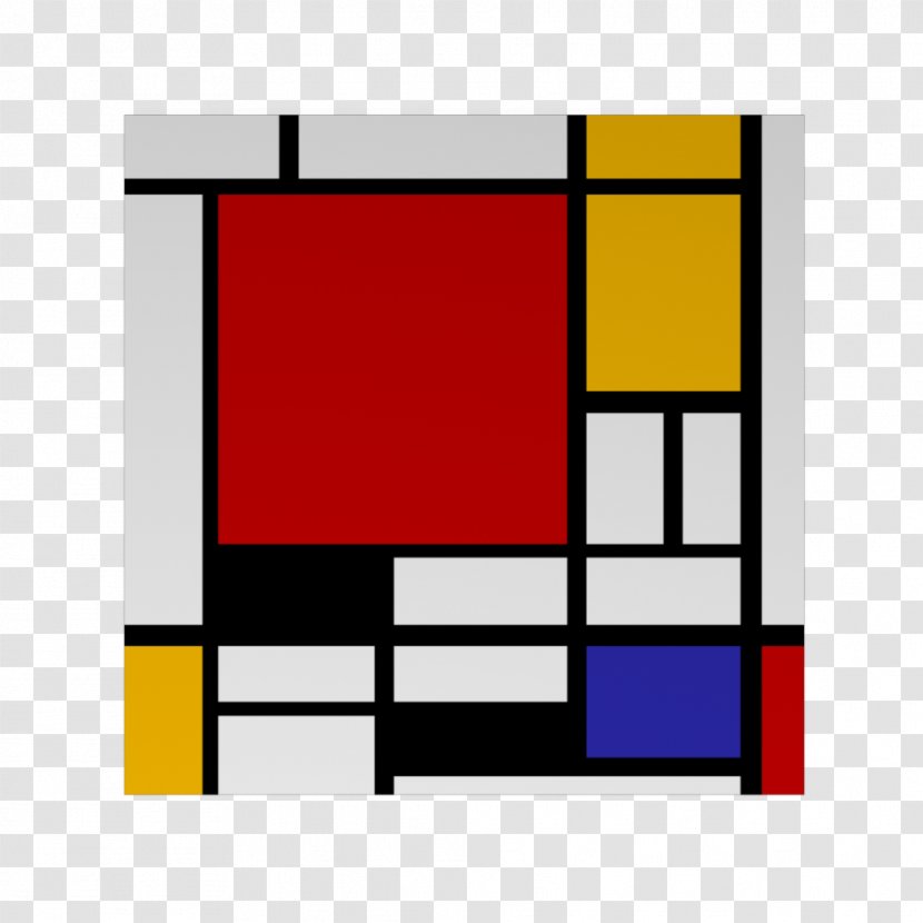 Composition II In Red, Blue, And Yellow With Yellow, Black De Stijl Painting Artist - Modern Art - Design Transparent PNG