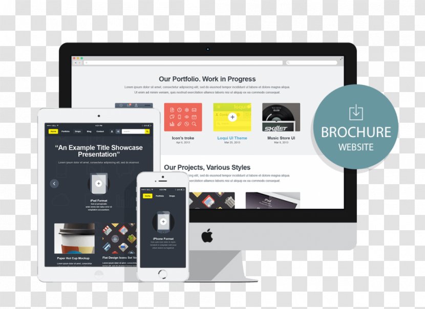 Responsive Web Design Mockup User Interface - Multimedia - Restaurant Brochure Transparent PNG