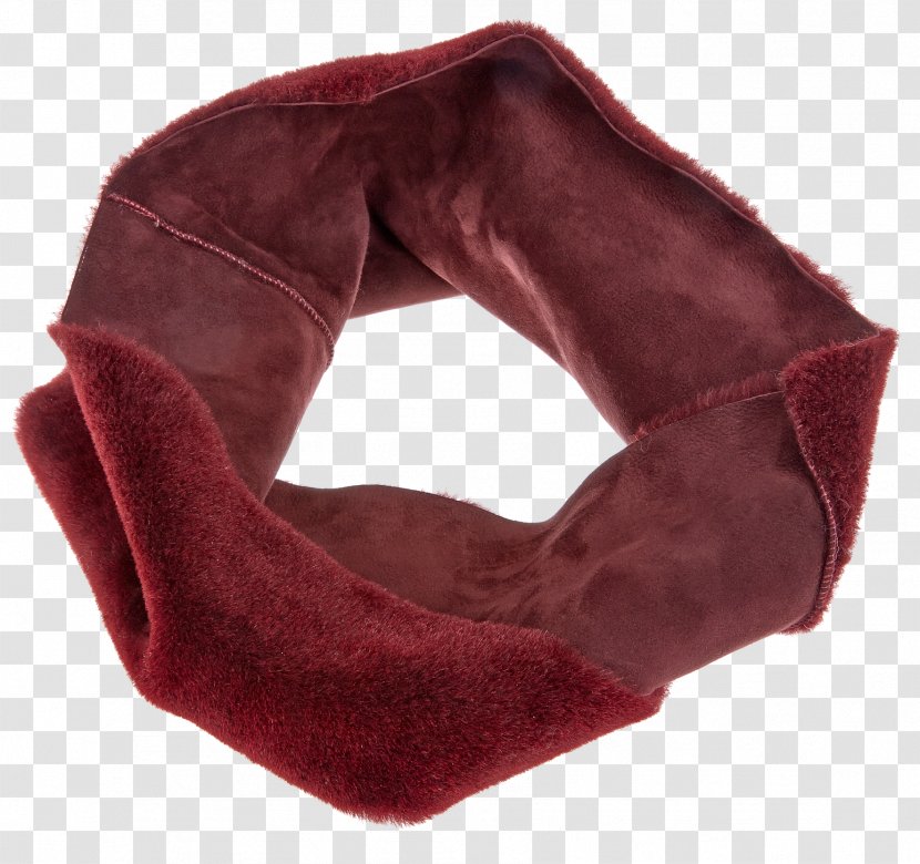 Maroon Velvet Scarf - Fur - Shawl Transparent PNG