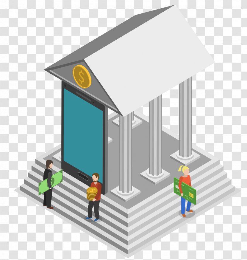 Mobile Banking Isometric Projection - Abstract Phone Transparent PNG