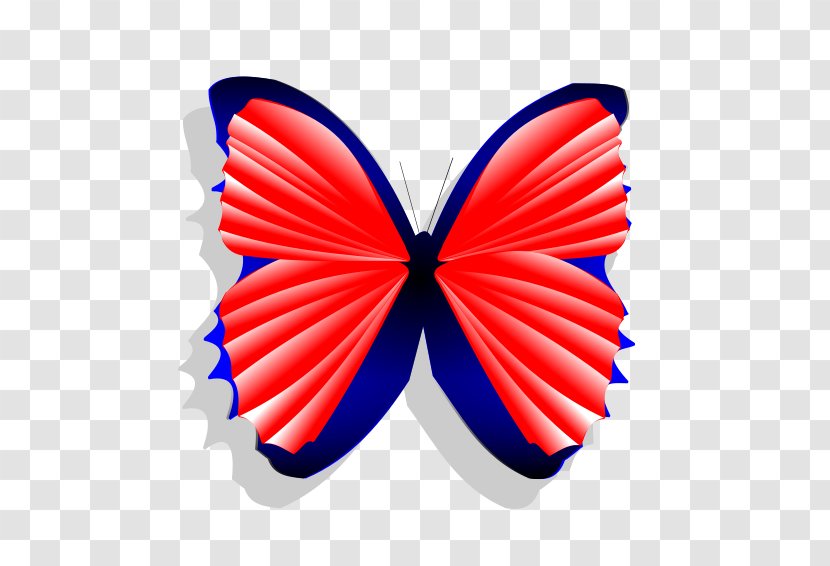 Butterfly Blue Red Drawing Transparent PNG