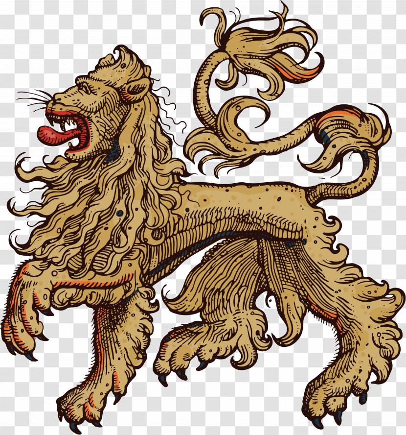 Lion Photography Heraldry Clip Art - Cat Like Mammal - Middle Ages Transparent PNG