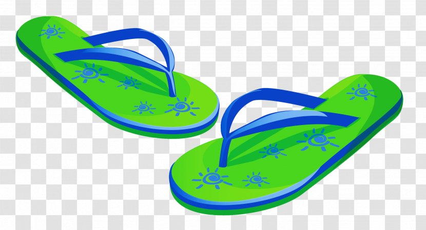 Flip-flops Clip Art - Green - Transparent Beach Flip Flops Clipart Transparent PNG