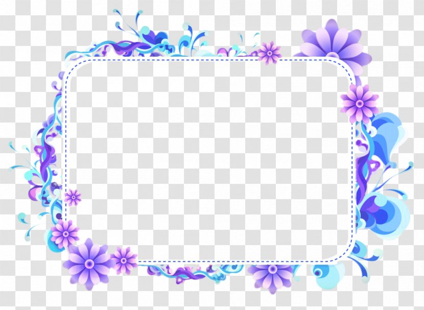 Floral Background Frame - Purple - Picture Transparent PNG