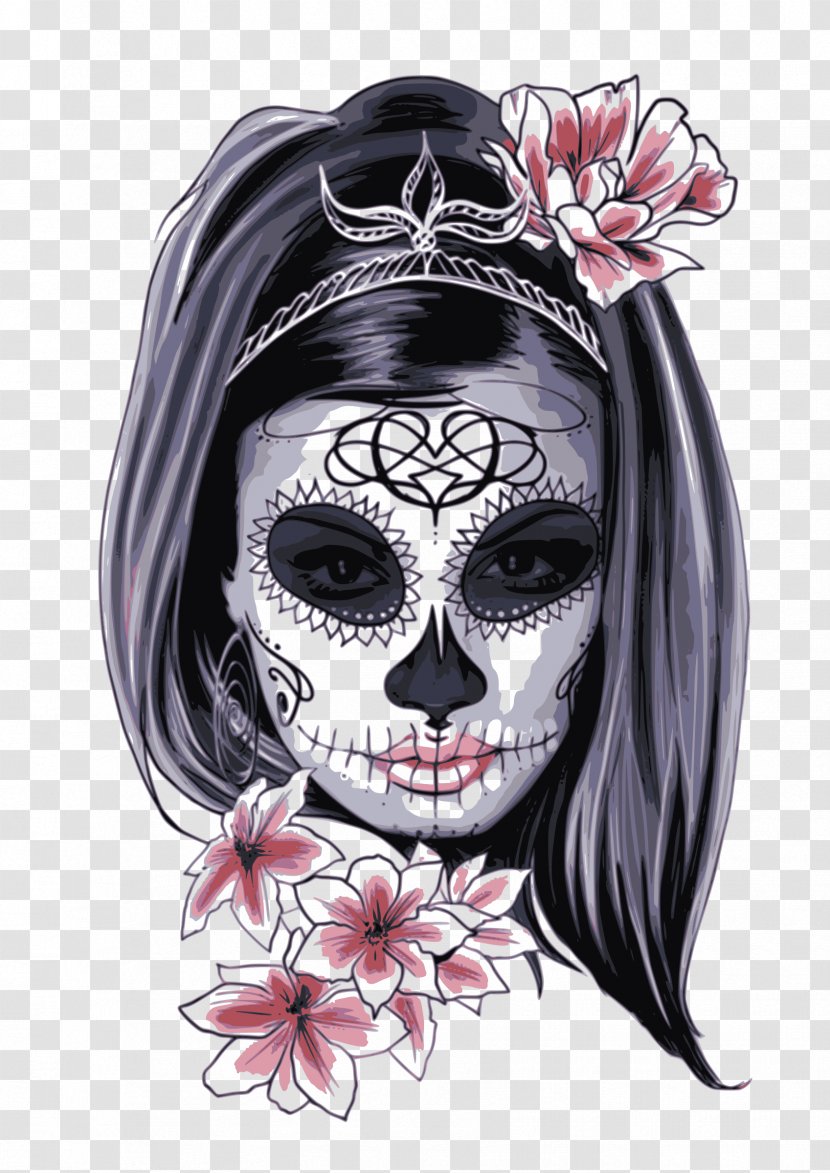 La Calavera Catrina Day Of The Dead Skull Halloween - Sugar Skulls Transparent PNG