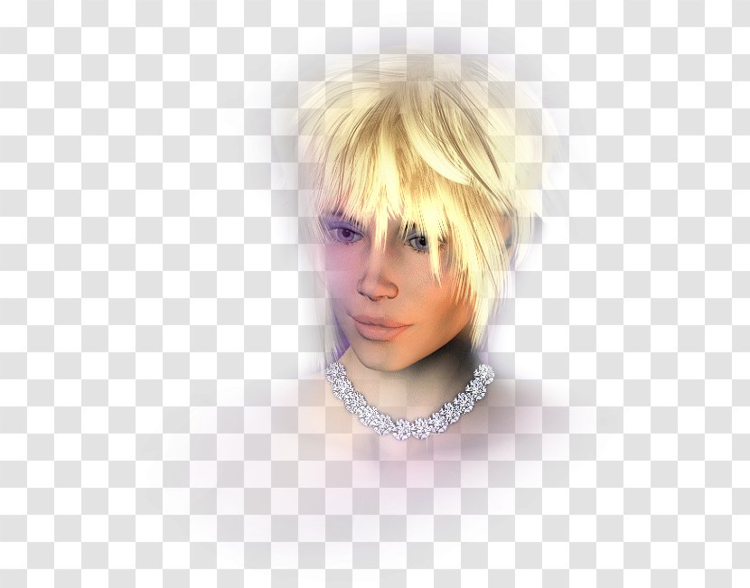 Blond Face Asymmetric Cut Bangs - Flower - Tree Transparent PNG