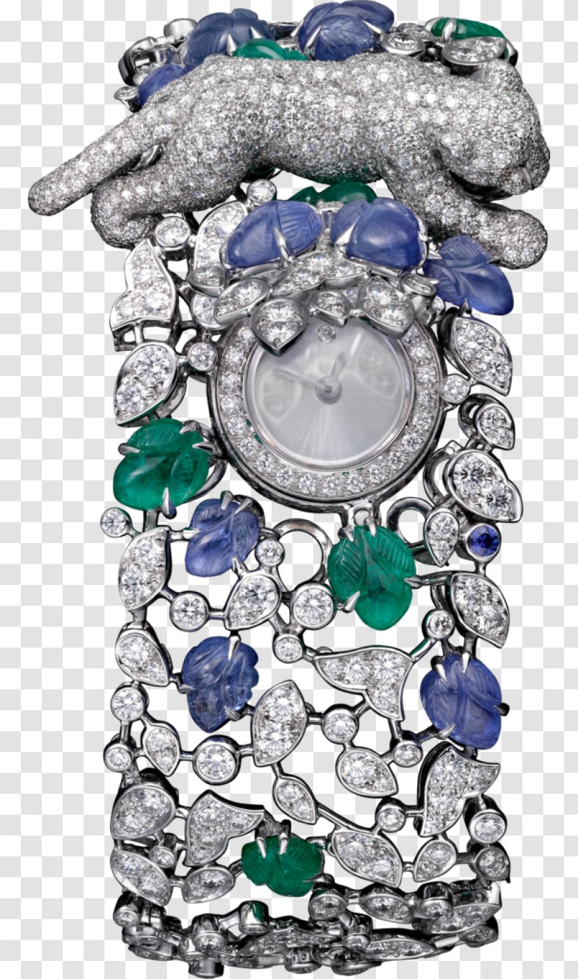 Cartier Jewellery Sapphire Watch Emerald - Fashion Accessory - Direct Sunlight Transparent PNG
