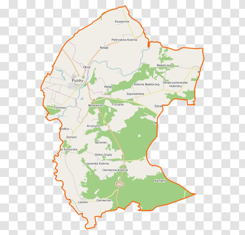 Pyzdry Ruda Komorska Lisewo, Września County Wrąbczynkowskie Holendry Rataje, - Ecoregion - Map Transparent PNG