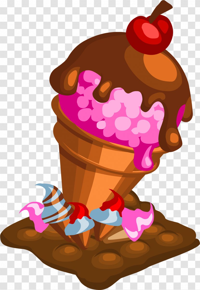 Ice Cream Cone Background - Chocolate - Dairy Transparent PNG