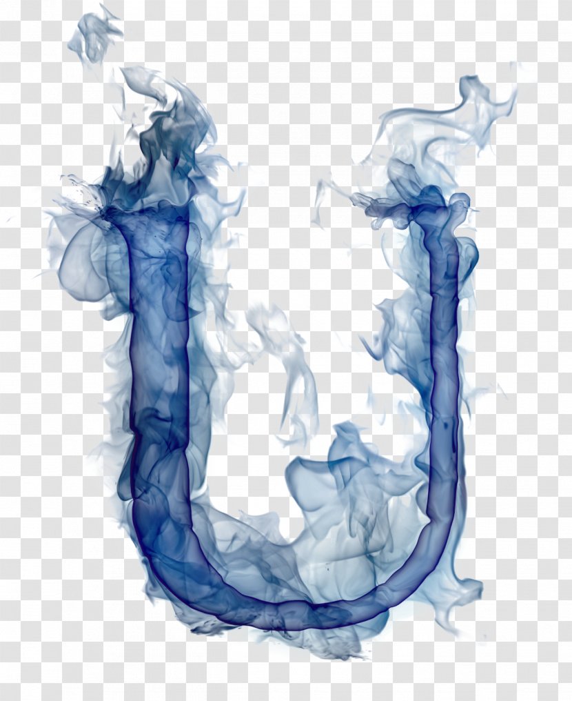 Letter U Y Initial - Flower - Textura Azul Transparent PNG