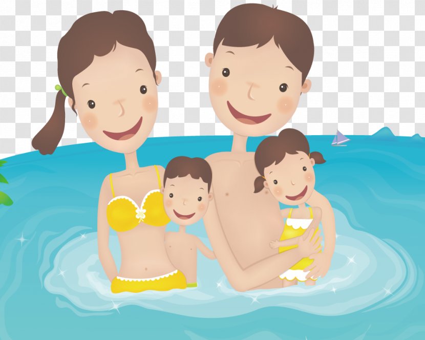 Kinship Parent Illustration - Frame - A Swimming Four Transparent PNG