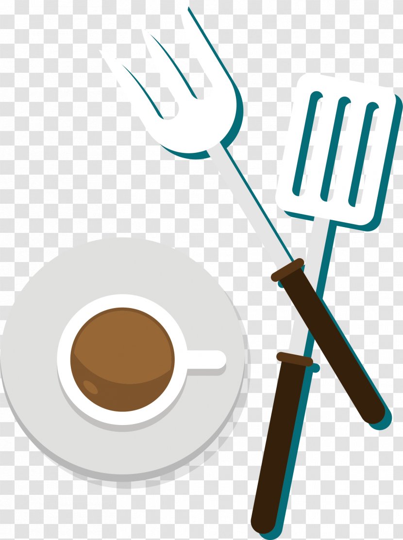 Coffee Fork Clip Art - Tableware - Vector With Knife And Transparent PNG