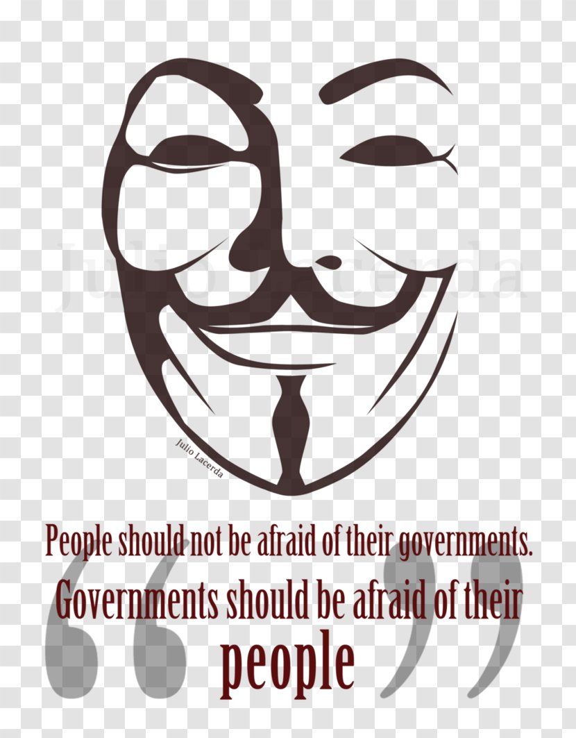 V For Vendetta Guy Fawkes Mask Drawing Stencil - Logo Transparent PNG