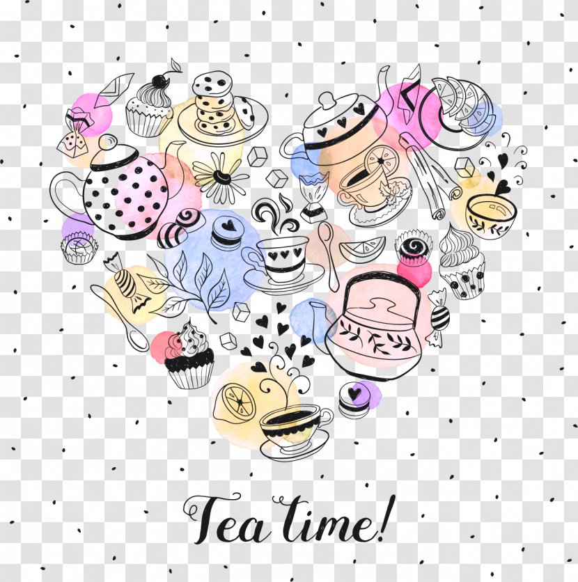 Tea Party Coffee Teapot Poster - Art - Design Vector Material Transparent PNG