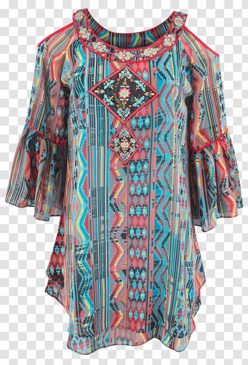 Sleeve Blouse Dress Turquoise Transparent PNG