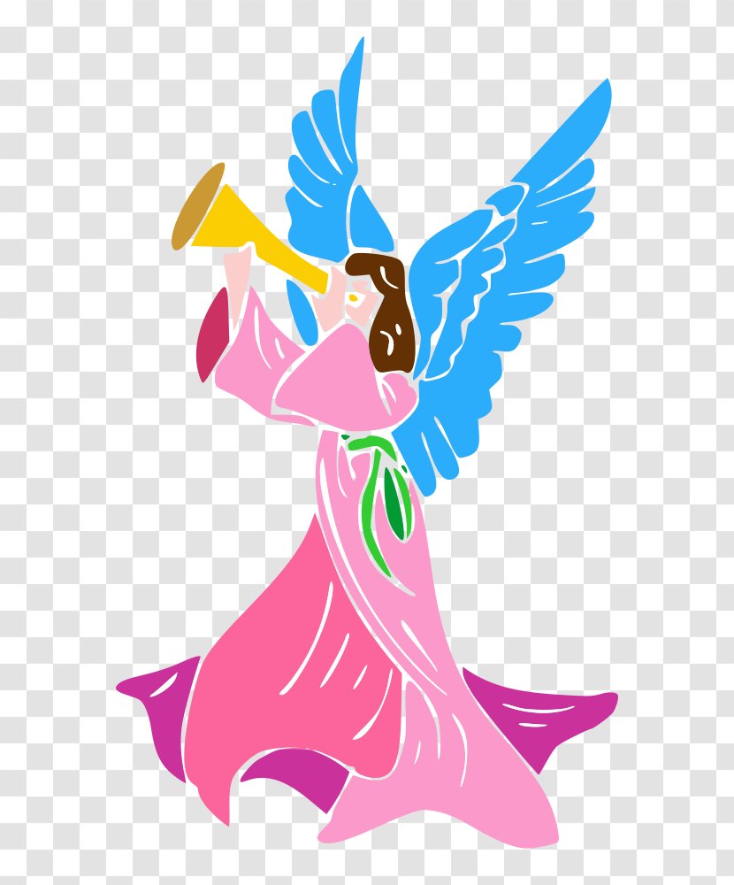 Clip Art Vector Graphics Openclipart Trumpet Image - Angel Blowing Horn Transparent PNG