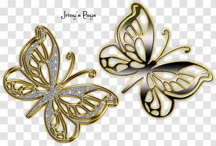 Earring Car Brooch Body Jewellery - Moths And Butterflies Transparent PNG