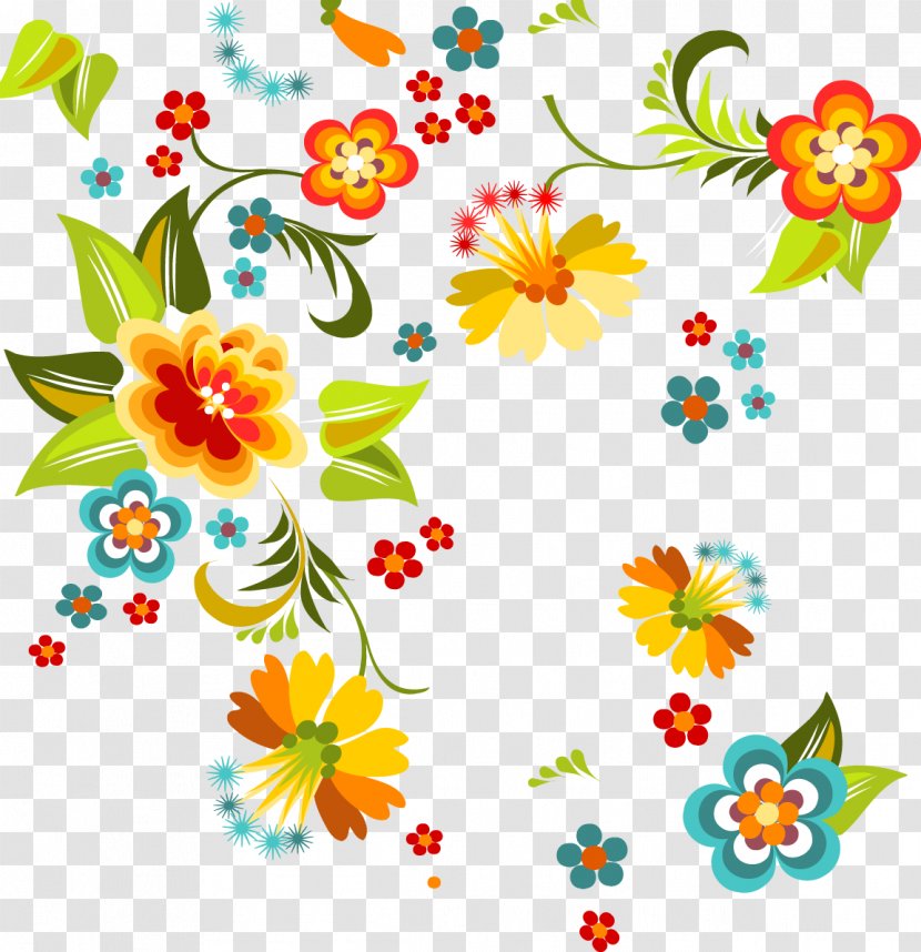 Floral Design Flower Pattern - Color - Hand-painted Flowers Texture Border Transparent PNG