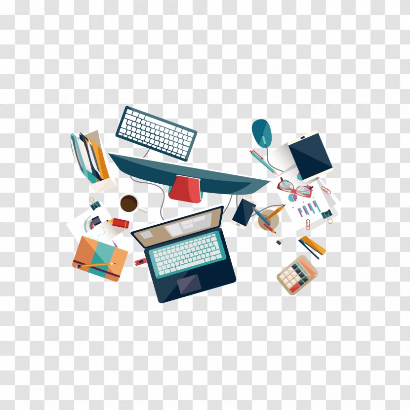 Table Office Desk - Workplace - Vector Computer Elements Transparent PNG