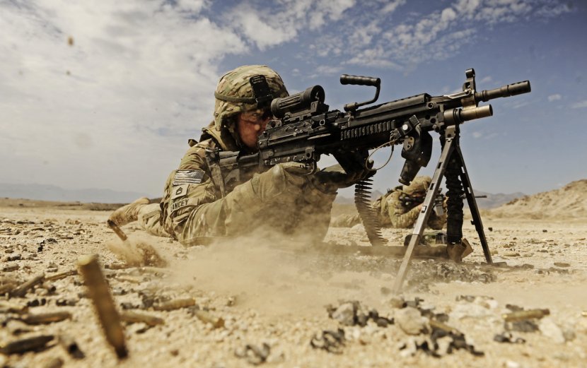 M249 Light Machine Gun Squad Automatic Weapon Soldier - Frame Transparent PNG