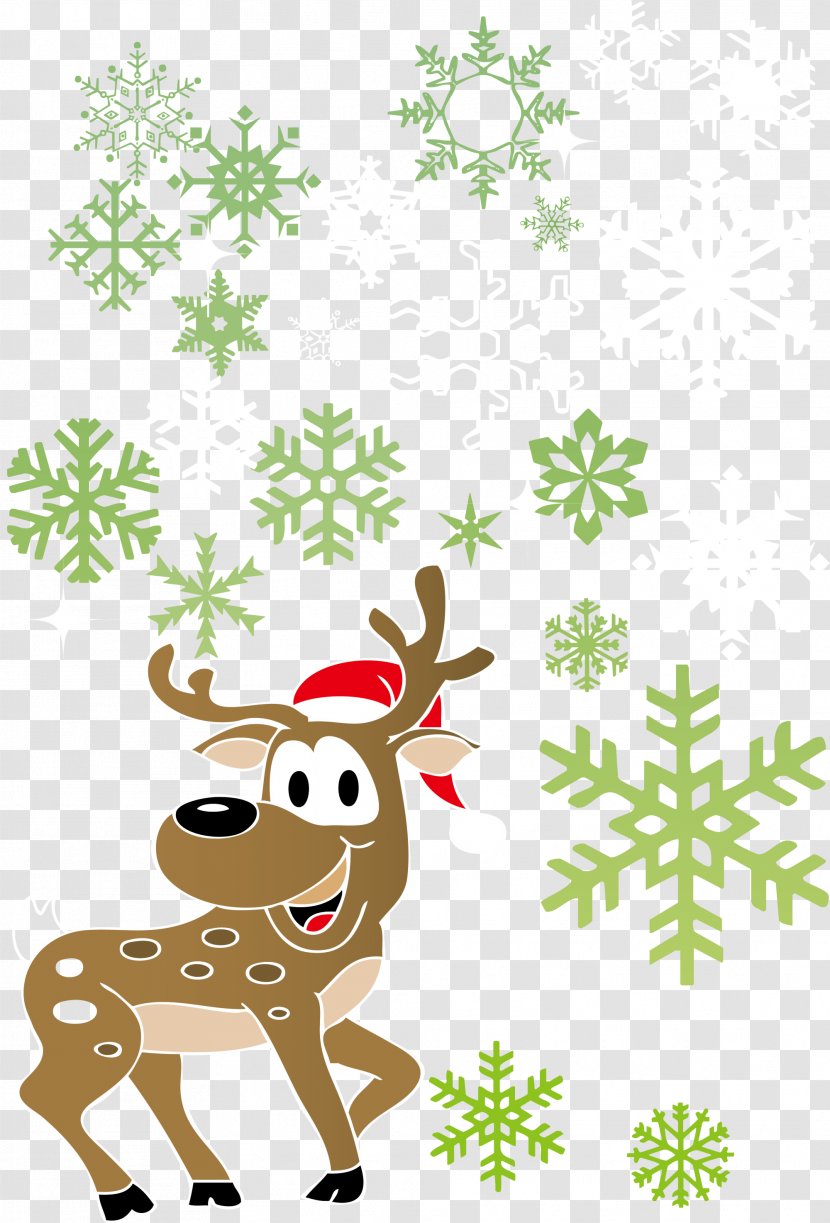 Reindeer Christmas Ornament Snowflake - Leaf - Green Elk Transparent PNG