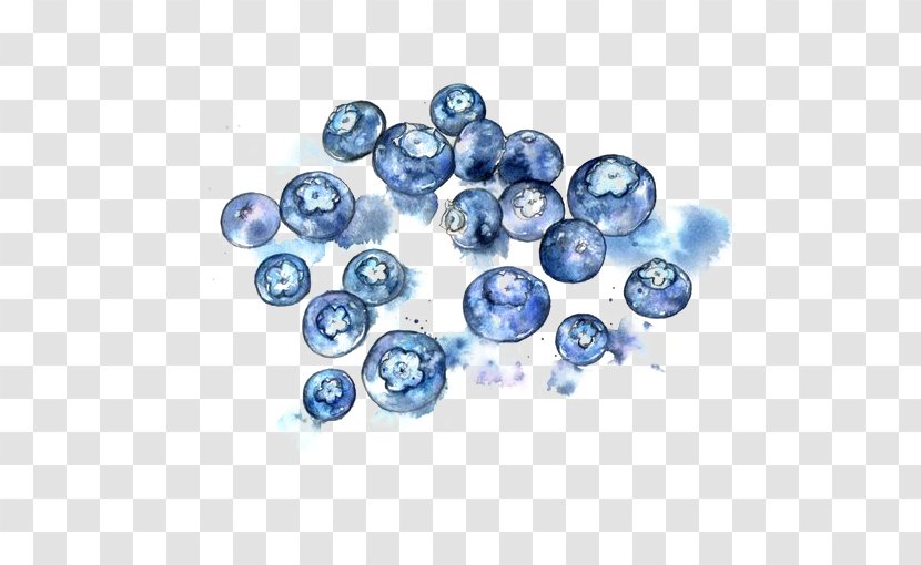 Juice Blueberry Watercolor Painting Illustration - Bead Transparent PNG