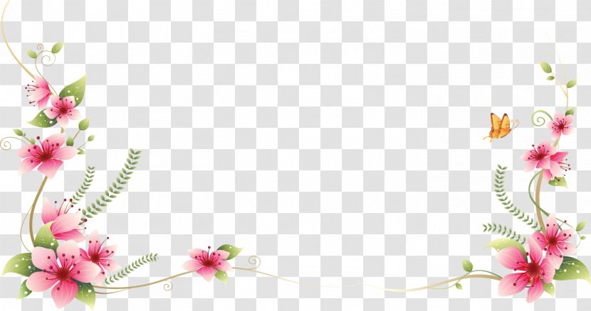 Flowers & Butterfly Desktop Wallpaper - Wall Decal - Frangipani Transparent PNG