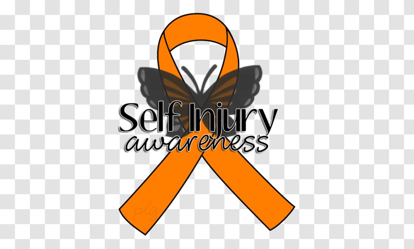 Self Injury Awareness Day Orange Ribbon Self Harm Black Self Awareness Transparent Png