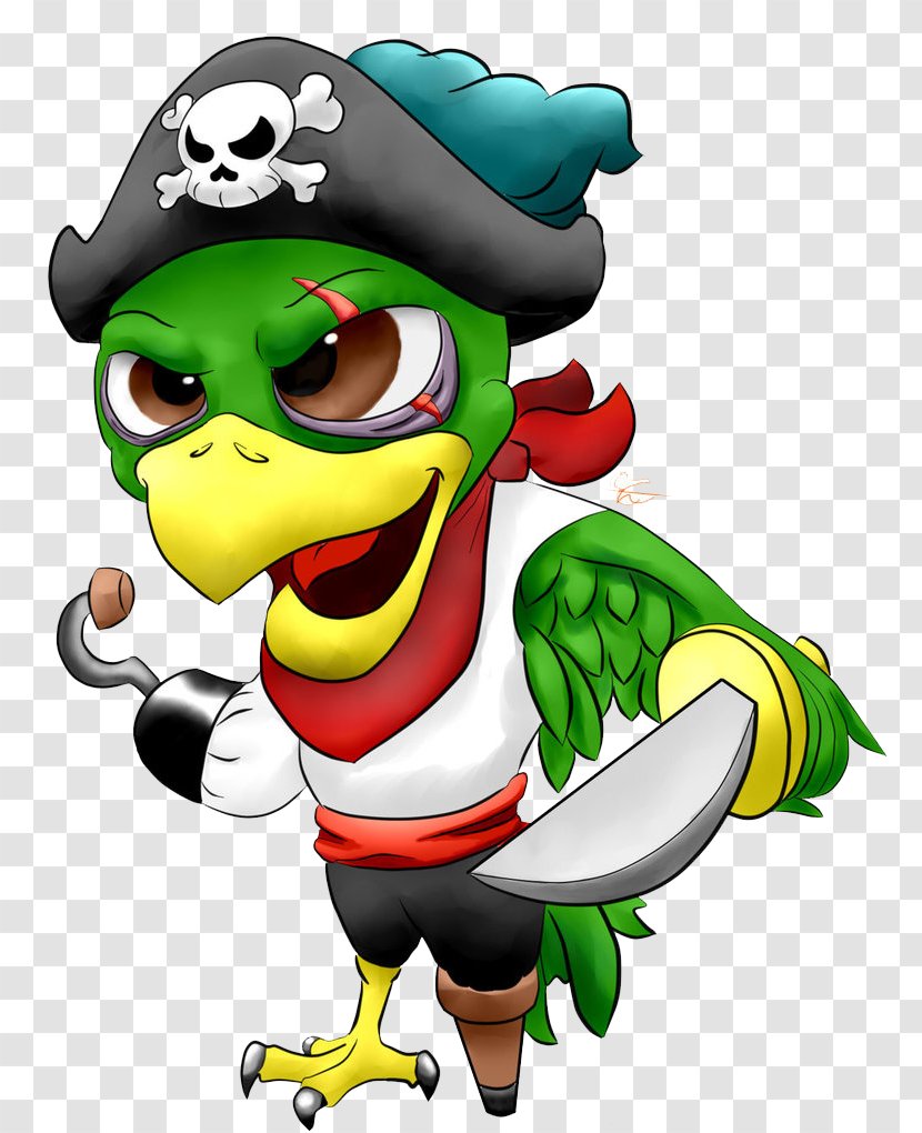Cartoon Clip Art - Illustration - Pirate Parrot Image Transparent PNG