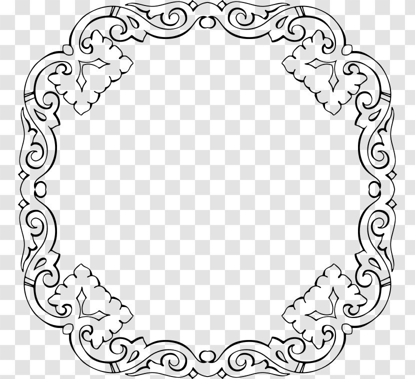Picture Frames Window Calligraphy Clip Art - Black And White Transparent PNG