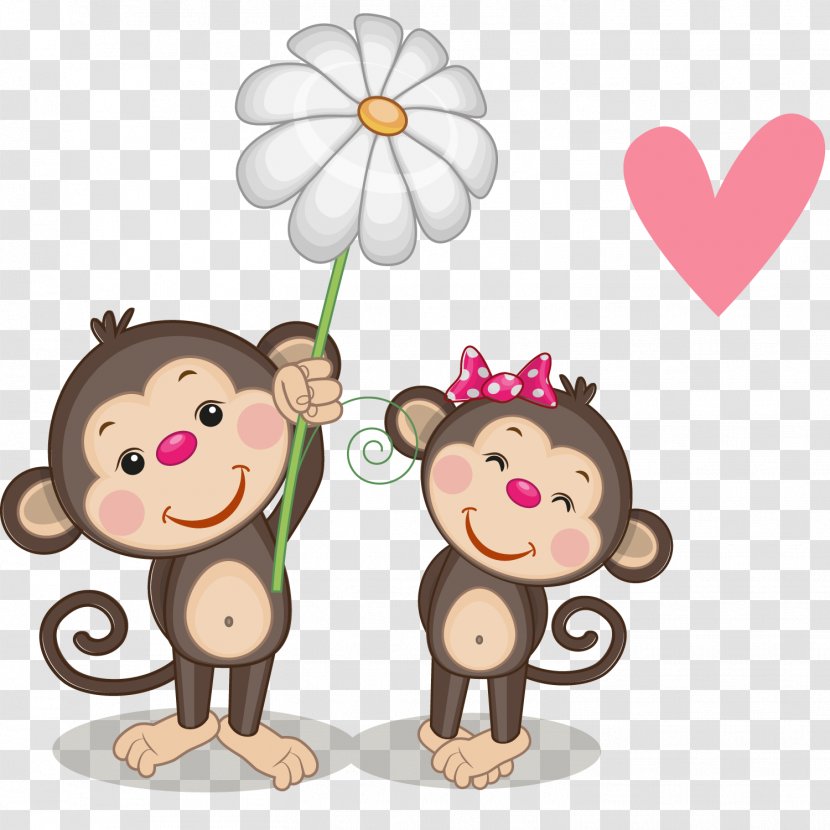 Cartoon Illustration - Drawing - Vector Cute Little Monkey Transparent PNG