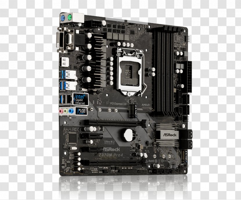 Intel ASRock Z370 EXTREME4 MicroATX Motherboard - Electronics Transparent PNG