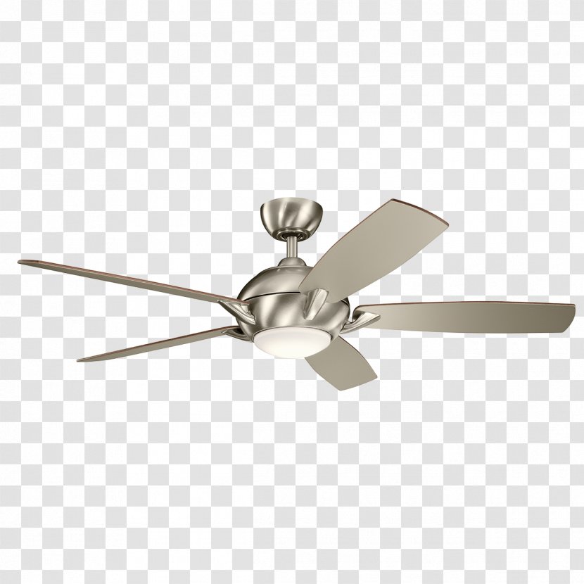 Brushed Metal Ceiling Fans Stainless Steel Blade - Fan Transparent PNG