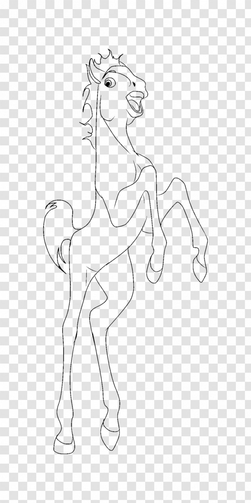 Mustang Drawing Line Art Sketch - Monochrome - Spirit Stallion Transparent PNG